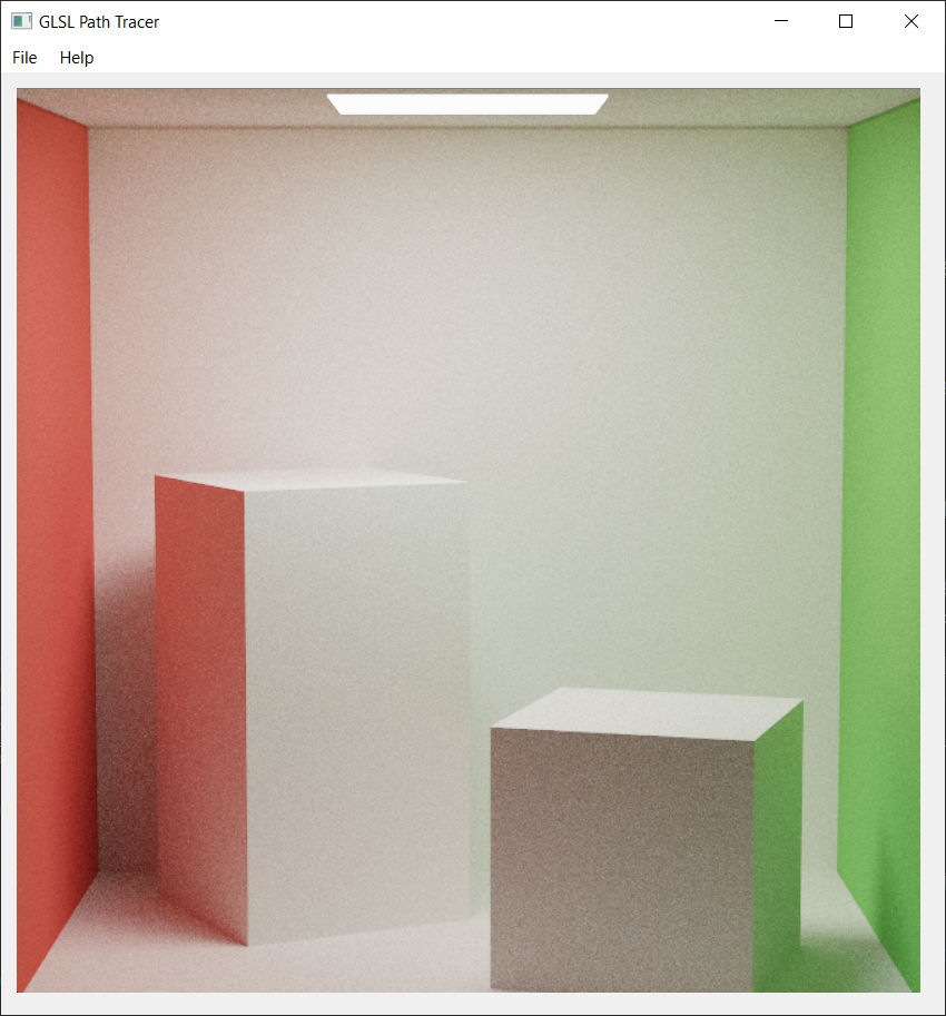 GLSL path tracer Cornell box full global illumination render
