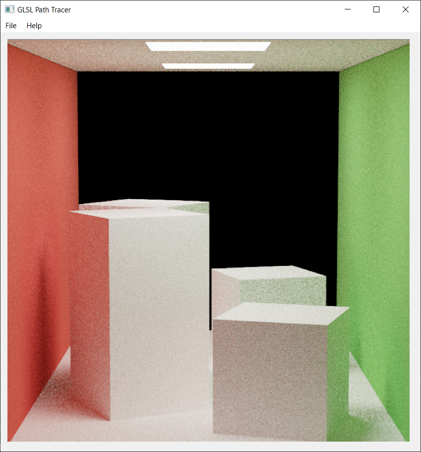 GLSL path tracer mirror box render