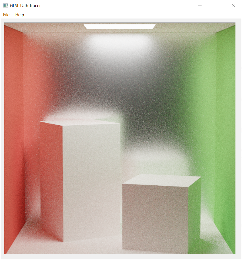 GLSL path tracer rough mirror render